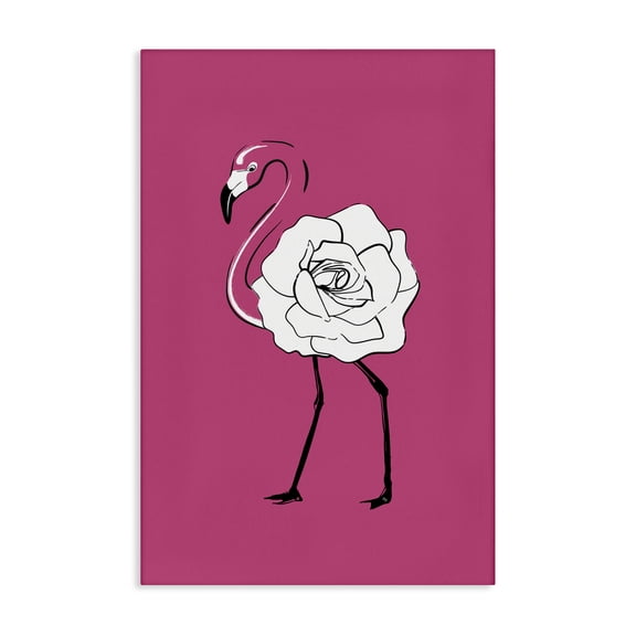 Stupell Industries Contemporary Rose Blossom Flamingo Canvas Art, 16 x 24, by Martina Pavlova
