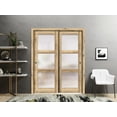 thumbnail image 3 of Sliding Closet Bypass Doors 36 x 80 inches | Lucia 2552 Oak | Sturdy Rails Moldings Trims Hardware Set | Wood Solid Bedroom Wardrobe Doors, 3 of 6