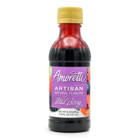 Amoretti - Natural Wild Berry Artisan Flavor Paste 8 oz - Perfect For Pastry, Savory, Brewing, and more, Preservative Free, Gluten Free, Kosher Pareve, No Artificial Sweeteners, Highly Concentrated