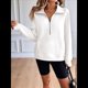 thumbnail image 5 of Sudadera Corta de con Cuello Alto y Media Cremallera para Mujer, Bolsillos y Abertura para el Pulgar. XL, 5 of 10