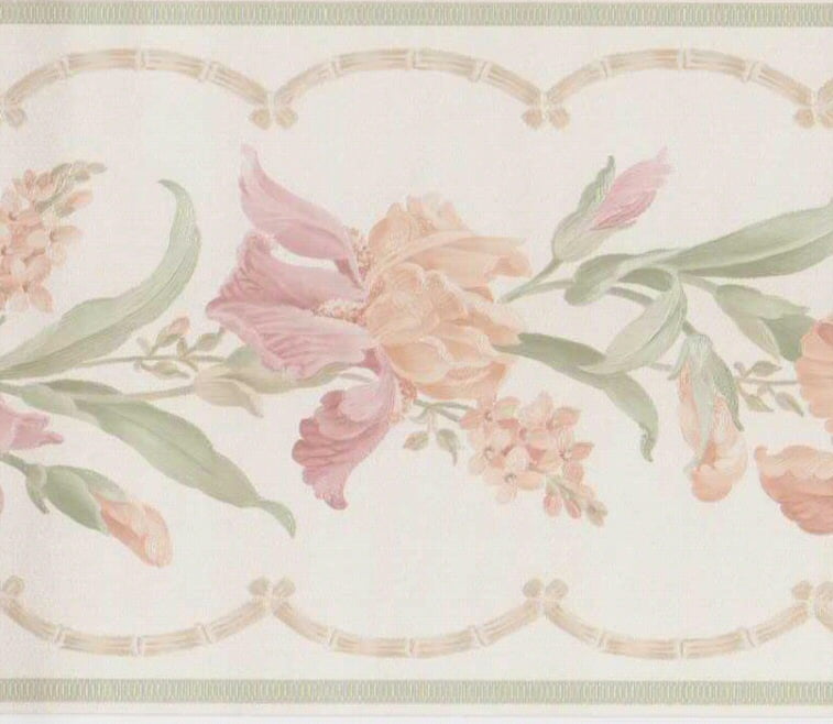 Brewster 414B61890 Vicky Victorian Floral Border Wallpaper 