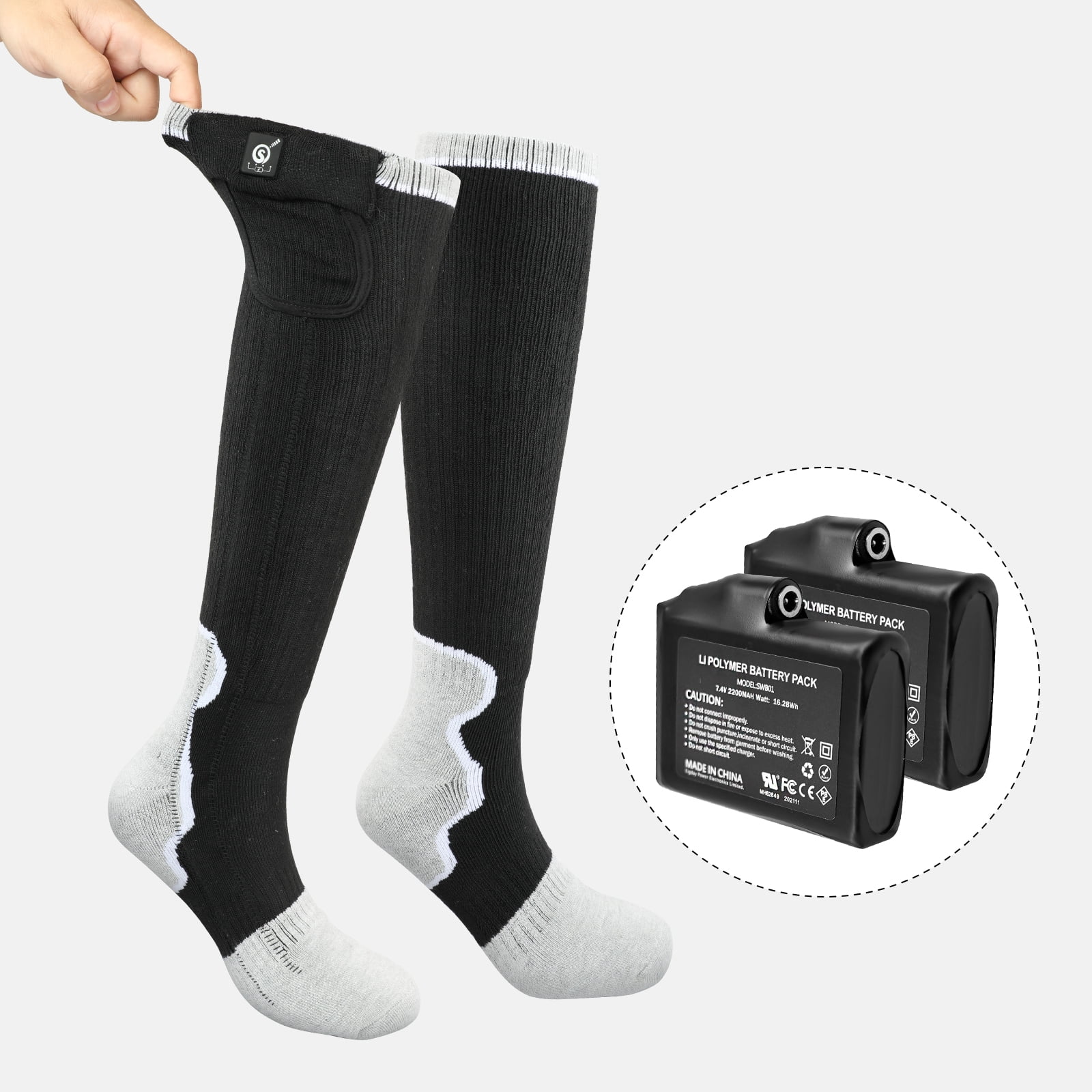 SAVIOR Heated Socks for Men & Women Battery Socks Powered Thermal Ski Socks Winter Foot Warmer with Temperature Control Long Socks for Skiing Hiking Hunting Motorcycling Riding