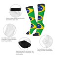 thumbnail image 4 of Women's Knee High Socks Flag Of Brazil Thermal Soft Knee Long Socks, 4 of 7