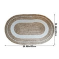 thumbnail image 3 of Neoyler Front Door Mat Woven Cotton Oval Rug Rattan Plaited Style Grass Rope Multi Purpose Reversible Striped Long Lasting Easy Care Low Profile for Entryway Kitchen Bathroom Brown 19.7x7.9x7.9in, 3 of 7