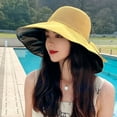 thumbnail image 4 of Happy Date Women's Sun Hat Packable Bucket Hat UV Sun Protection Wide Brim Summer Beach Cap, 4 of 9