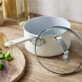 thumbnail image 3 of GreenPan x Bobby Flay 2.53QT Saucepan with Glass Lid, Professional Grade Aluminum, Ceramic Nonstick, Induction Suitable, Stay-Cool Silicone Handle, Dishwasher & Oven Safe, Cream, 3 of 8