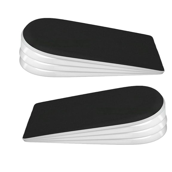 USBSO 4 Layers Adjustable Height Increase Insoles, 1 Inch Heel Lift for Leg Length Discrepancies, Heel Cushions for Heel Spurs and Heel Pain, Heel Inserts for Women and Man (Black, Large)