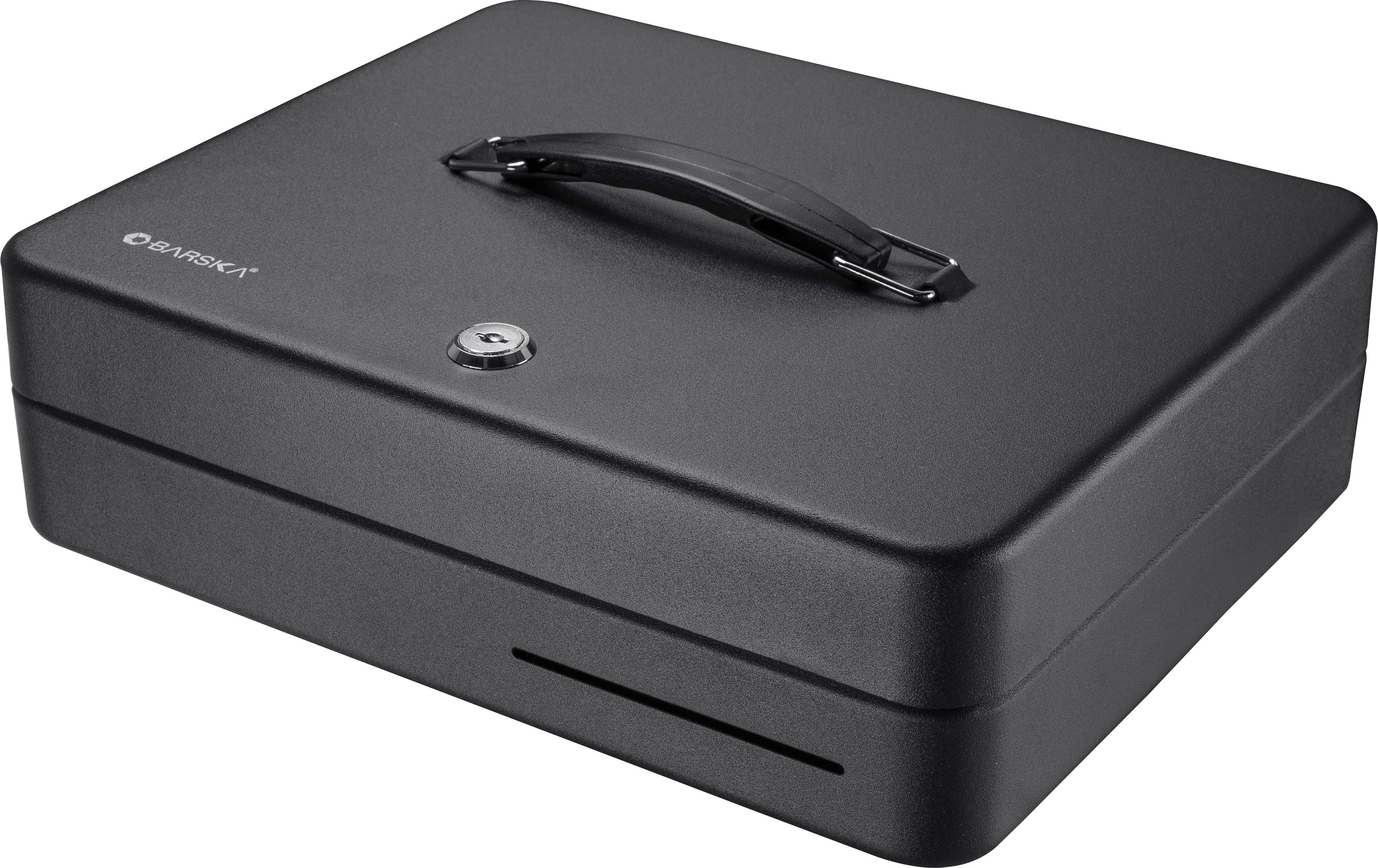 Winbest 12 inch Steel Fold Out Register Style Key Lock Cash Box with Money Tray