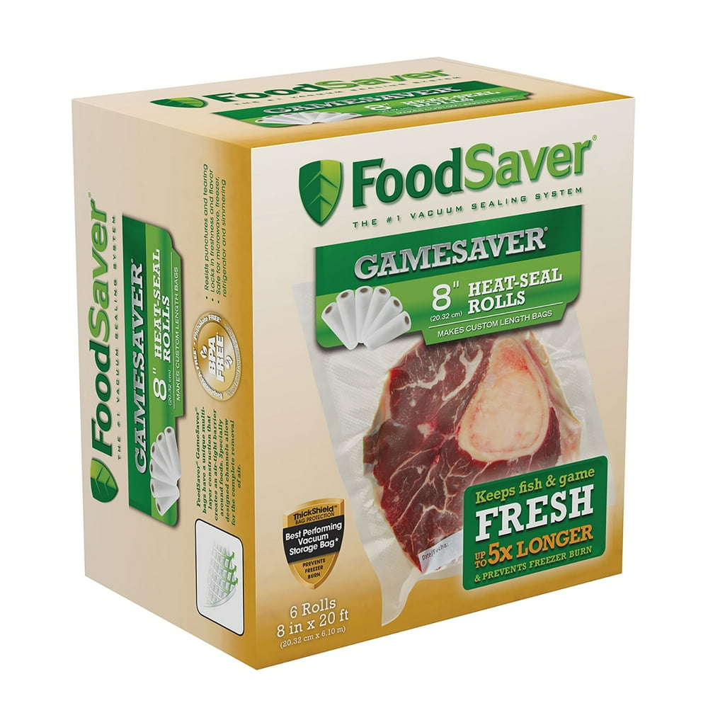 FoodSaver GameSaver 8" x 20' Vacuum Seal Rolls, 6 Pack