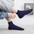 thumbnail image 2 of Fuzoiu Glittering Purple Starfield Print Adult Socks, Crew Moisture-wicking Socks, Unisex Cushion Crew Socks,Casual Sports Ankle Socks, 2 of 7