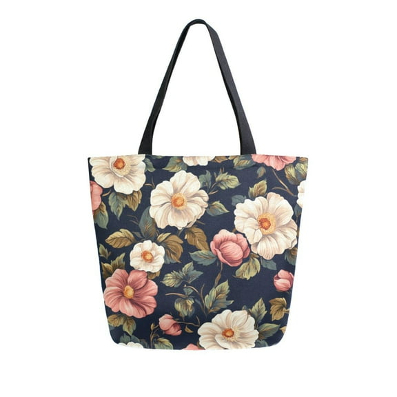 Large Canvas Bag 13.5x5.1x15 Inch Canvas Bag Shopping Canvas Bag Suitable For Outing Shopping Travel Out Of Large Capacity Storage Colorful Flowers Pretty