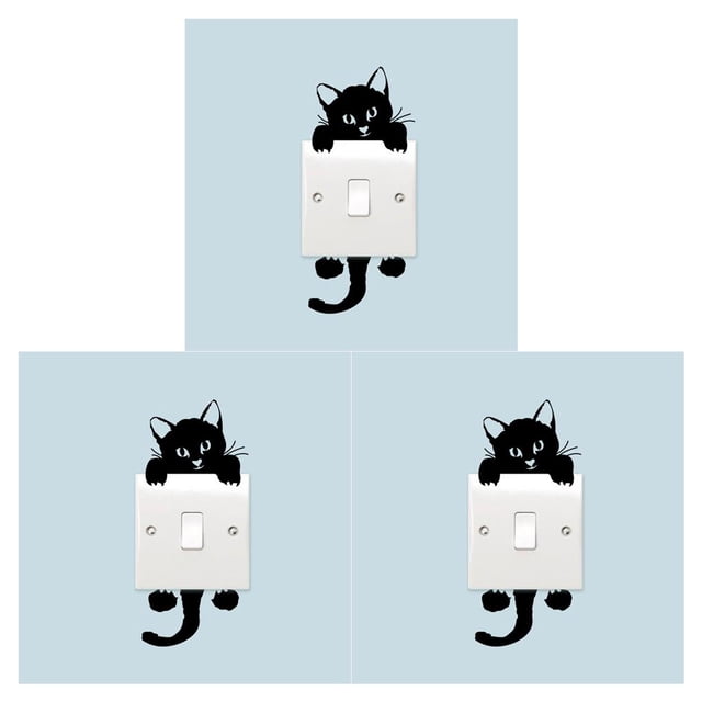Injueey Switch Sticker Self-adhesive Craftsmanship PVC Poster Household Decal Cute Posters Cartoon Accessories Decor Home Adjustable Type1 NO1
