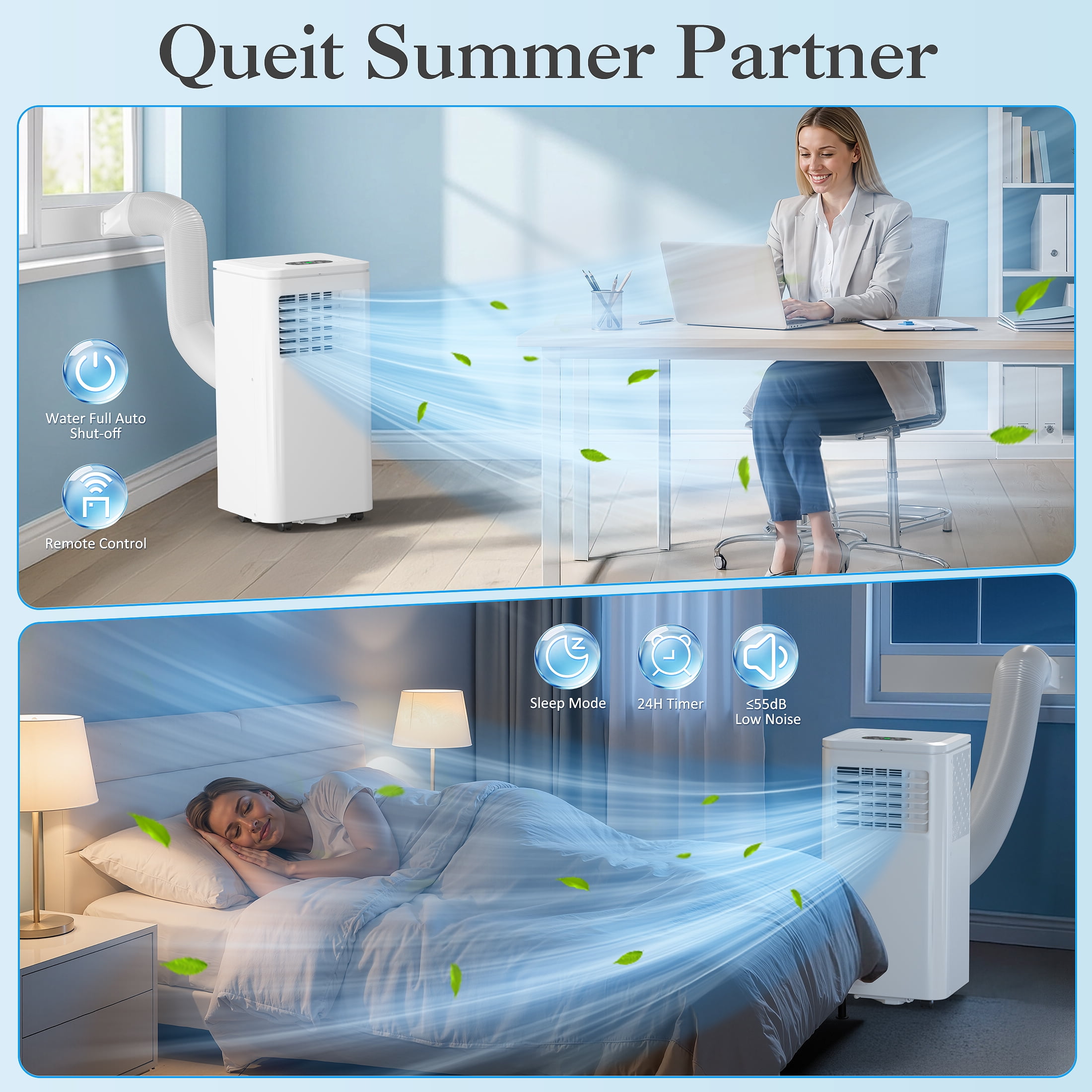 LifePlus WiFi Enabled Portable Air Conditioner 10000BTU Ashrae (6000BTU) Indoor Room AC Unit Dehumidifier Window Kit Remote Control Easy&Efficient Bedroom