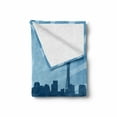 thumbnail image 2 of Seattle Skyline Soft Flannel Fleece Throw Blanket, Blue Monochrome Art Bold Lettering with a Shadowy Silhouette, Cozy Plush for Indoor and Outdoor Use, 60" x 80", Sky Blue and Dark Blue, by Ambesonne, 2 of 6