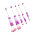 thumbnail image 1 of Juego de 5 brochas de maquillaje para mujer, kit de brochas de maquillaje, brocha de base sintética, herramienta de belleza en ángulo, brocha cosmétic Rojo púrpura, 1 of 8