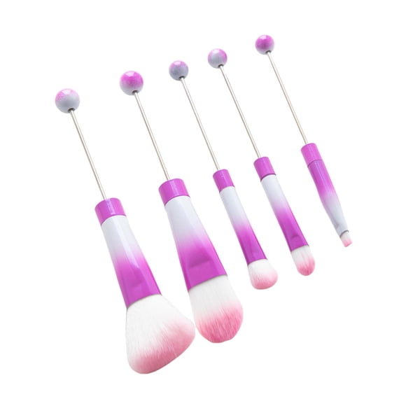 Juego de 5 brochas de maquillaje para mujer, kit de brochas de maquillaje, brocha de base sintética, herramienta de belleza en ángulo, brocha cosmétic Rojo púrpura