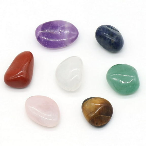 Namzi 7-piece set natural chakra stone, crystal stone, irregular colored rolling stone, healing crystal stone, home decoration stone