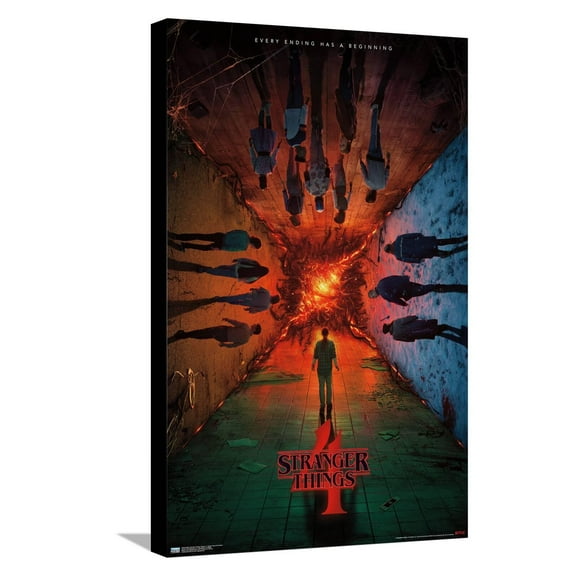 Netflix Stranger Things: Season 4 - Group Teaser One Sheet Canvas Wall Poster, 14.725" x 22.375"