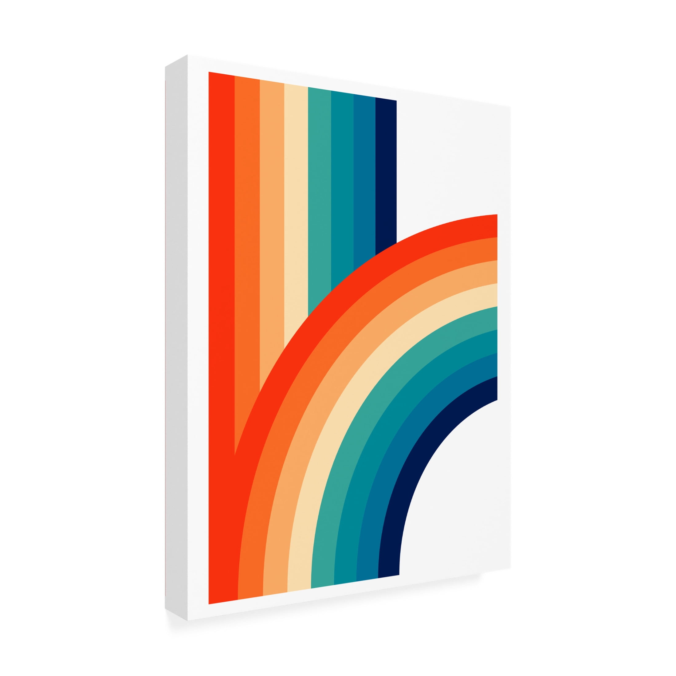 Canvas Wall Art - Tom Quartermaine 'Fun Abstract Rainbow' Wall Art for Living Room, Bedroom, or Office Décor by Trademark Fine Art - 14 x 19 Inches
