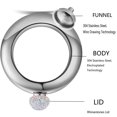 thumbnail image 4 of Bracelet Flask Bangle Hip Flask Stainless 304 Steeland Hip Flask Funnel Set 3.5 oz. 2 pcs (Rose Red & Sliver Rhinestones Lid), 4 of 5