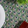 thumbnail image 5 of Basil Green, Peacock Blue Round Tablecloth, Indian Floral Hand Block Printed Cotton Cloth Table cover, Party Wedding Farmhouse Home Events, 5 of 8