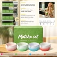 thumbnail image 2 of Juego de batidores para matcha HUSHAVN, cuenco y soporte de cerámica, 6 unidades, color rosa, 2 of 8