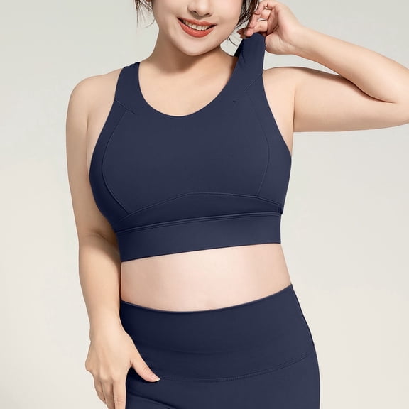 Sports Bras for Women Plus Size S-5X High-Impact Racerback Wireless Push Up Underwear Solid Comfort Pullover Support Workout Yoga Bralettes