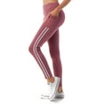 thumbnail image 3 of Jvini Women's High Waisted Active Leggings With Side Stripe & Tech Pockets For Yoga Workout Running, 3 of 5
