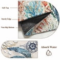 thumbnail image 6 of Sea Turtle Coastal Round Area Rug 3.3 FT, Non Slip Small Entryway Kitchen Mat, Vintage Beach Coral Starfish Nautical Washable Soft Circular Rug Non-Shedding Door Mat for Bathroom Playroom Kids Room, 6 of 9
