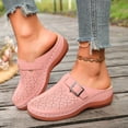thumbnail image 5 of Orthopedic Clogs for Women Wide Width Mules Closed Toe Slip On Wedge Slippers Comfortable Leather Sandals Summer Beach Flats,38, 5 of 9