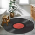 thumbnail image 4 of Round Rugs 4 Ft, Retro Record Non Slip Area Rugs for Kitchen Bedroom Entryway, Abstract Vintage Minimalist Art Washable Carpet Runner Rug Floor Mats for Bedroom Home Decor, 4 of 9