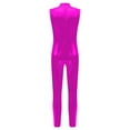 thumbnail image 2 of CHICTRY Kids Girls Metallic Long Jumpsuit Sleeveless Gymnastics Acrobatics Full Length Unitard Bodysuit Hot Pink 16, 2 of 5