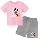 thumbnail image 3 of Conjunto de 2 piezas de camiseta y pantalones cortos de marca Disney de manga corta de verano para niños y niñas, conjuntos de moda para bebés de 2 a 12 años, 3 of 5