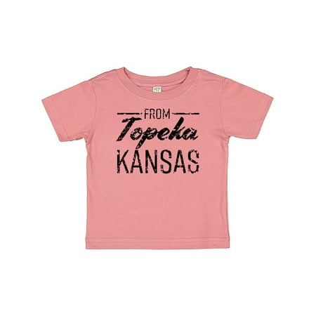 

Inktastic From Topeka Kansas in Black Distressed Text Gift Baby Boy or Baby Girl T-Shirt