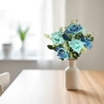 thumbnail image 5 of Bradem 12.2 Inch Blue Artificial Rose Simulation Decorative Flower, Ornament Rose, Silk Flower, Faux Rose, Home Decor Flower, Artificial Bloom, 5 of 7