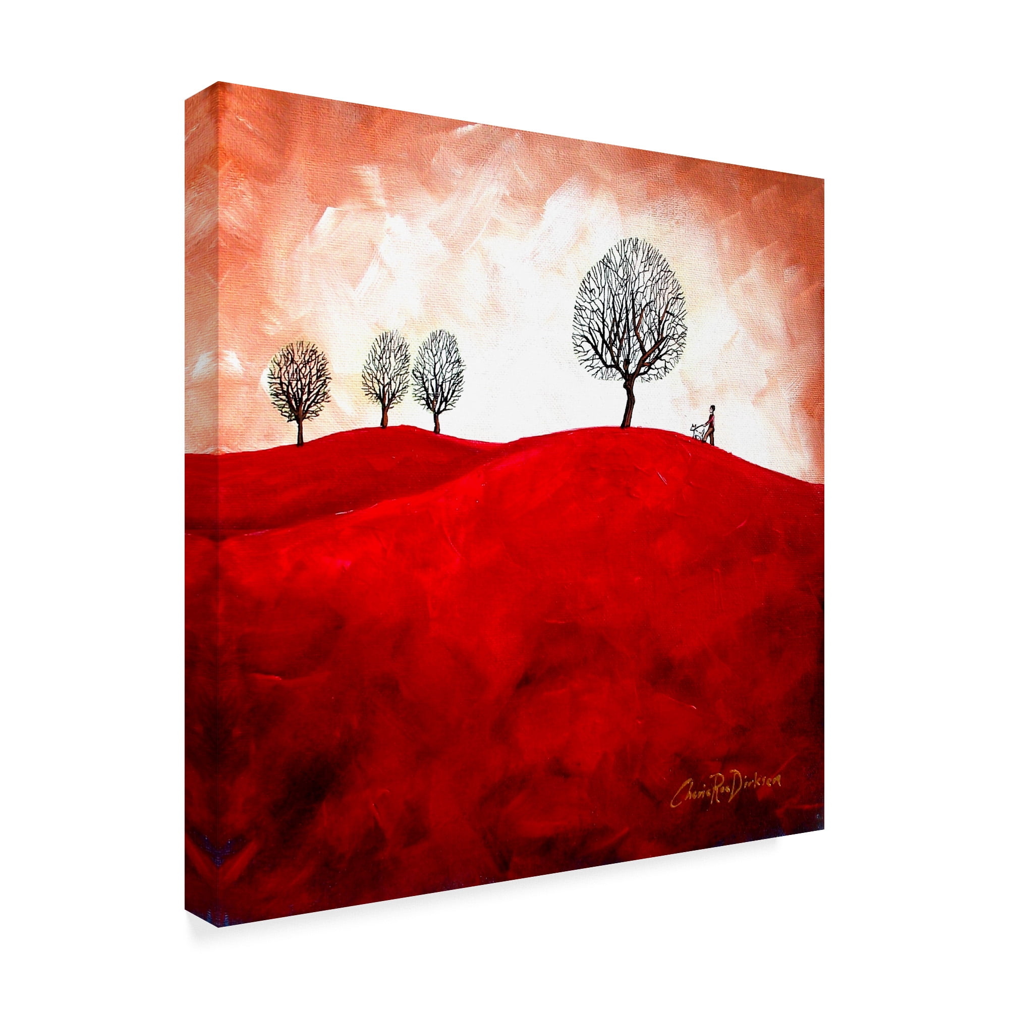 Trademark Fine Art 'Walking The Dog In Red Hills' Canvas Art by Cherie Roe Dirksen