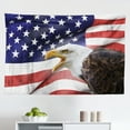 thumbnail image 1 of American Flag Tapestry, Banner in The Sky on Cloudy Mist Display National Proud of Heritage, Fabric Wall Hanging Decor for Bedroom Living Room Dorm, 2 Sizes, Grey Red Blue, by Ambesonne, 1 of 1