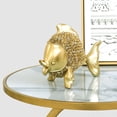 thumbnail image 4 of Estatuilla de escultura de resina Gloria dorado decorativa perro cachorro, 4 of 9