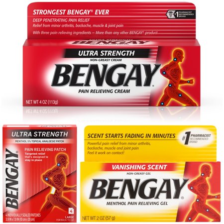 Bengay Pain Relief Bundle (Cream, Patches, Gel)