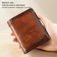 thumbnail image 3 of Ruiboury Leather Men Wallet Small ID Credit Card Holder Trifold Pocket Retro Bifold Short Multi-Function Purse Money Gray Blue Two-folding, 3 of 6