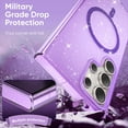 thumbnail image 7 of Decase for Samsung Galaxy S23 Ultra Compatible with MagSafe Case,Shockproof Anti-Scratch Crystal Clear Non-Yellowing Military Grade Drop Protection Bling Gliiter Magnetic Case Cover,Purple, 7 of 7