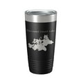 thumbnail image 1 of Thousand Island Lake Cisco Chain Map Tumbler Travel Mug Insulated Laser Engraved Coffee Cup Michigan 20 oz Black, 1 of 5