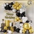 thumbnail image 1 of Kit de guirnaldas con forma de arco con forma de globo AOBKDeco, 154 piezas, negro, dorado y plateado, 1 of 7
