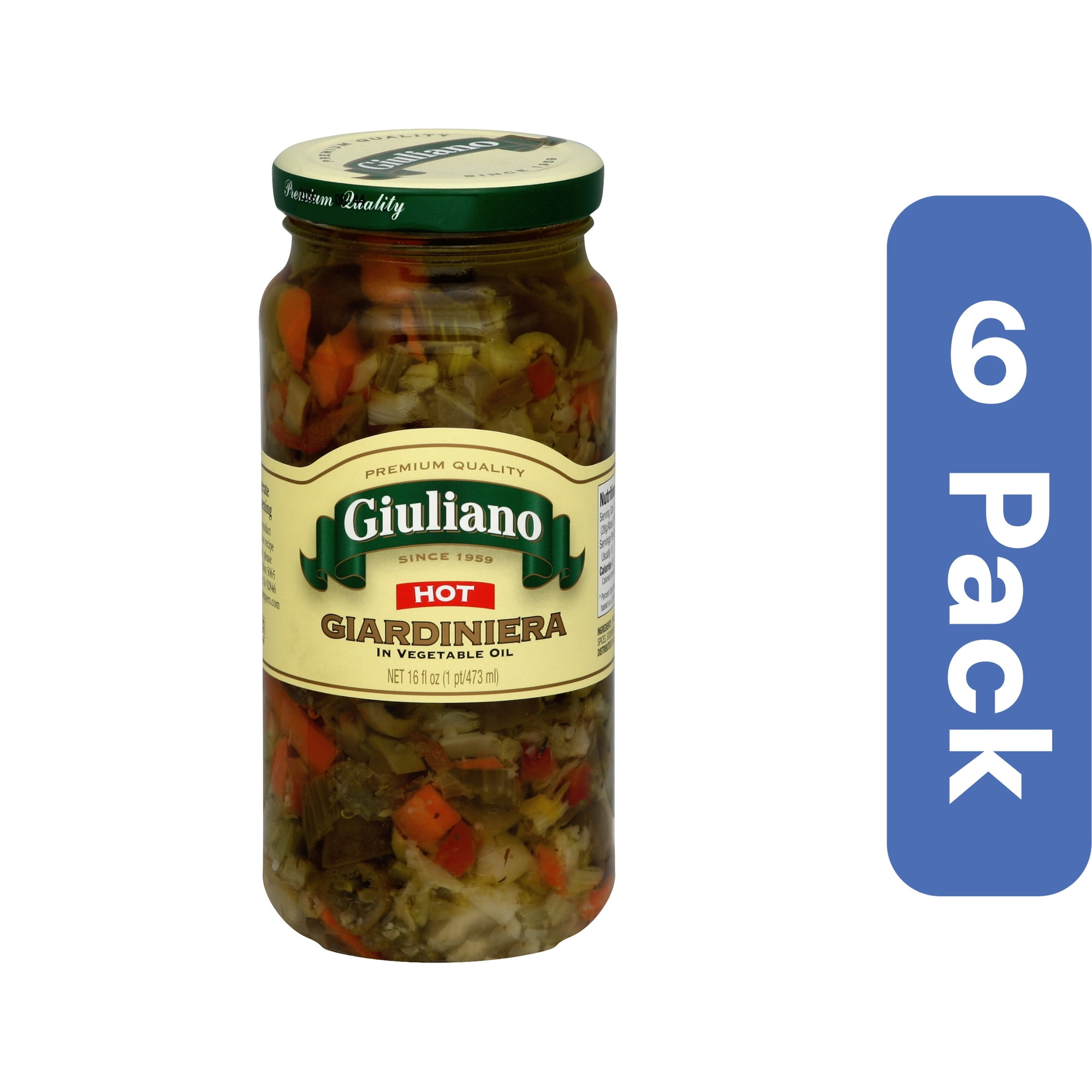 Giuliano Giardiniera Hot in Oil 16 oz (Pack Of 6)