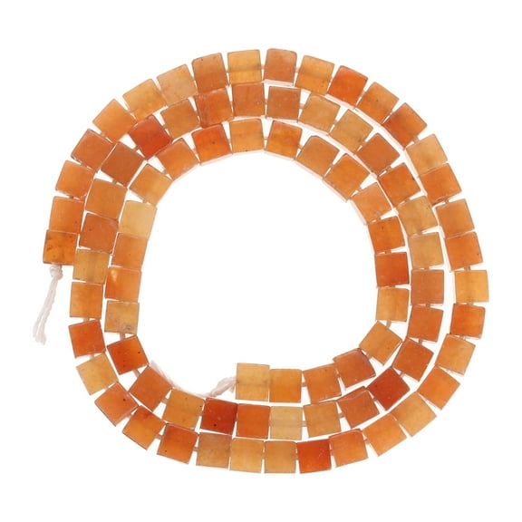 Natural Square Stone Beads 4x4mm 85pcs Cube Loose Semi Gemstone Beads, Red Aventurine