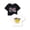 Black Graffiti & White Face, variant on Miami & New York Print Crop Top for Girls - Black & Yellow T-Shirt Soft 2-pack Tees Size 16/18
