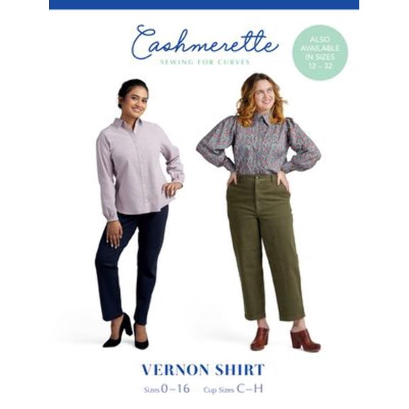 Vernon Shirt Sizes 0 - 16 Sewing Pattern by Jenny Rushmore of Cashmerette Patterns