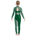 thumbnail image 2 of Alvivi Kids Girls Dance Full Bodysuit Long Sleeve Ballet Unitard Leotard Gymnastics Jumpsuit Skating Dancewear One Piece Green 14, 2 of 7