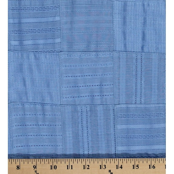 Blue Patchwork Cotton Fabric By the Yard (9630T-11M)