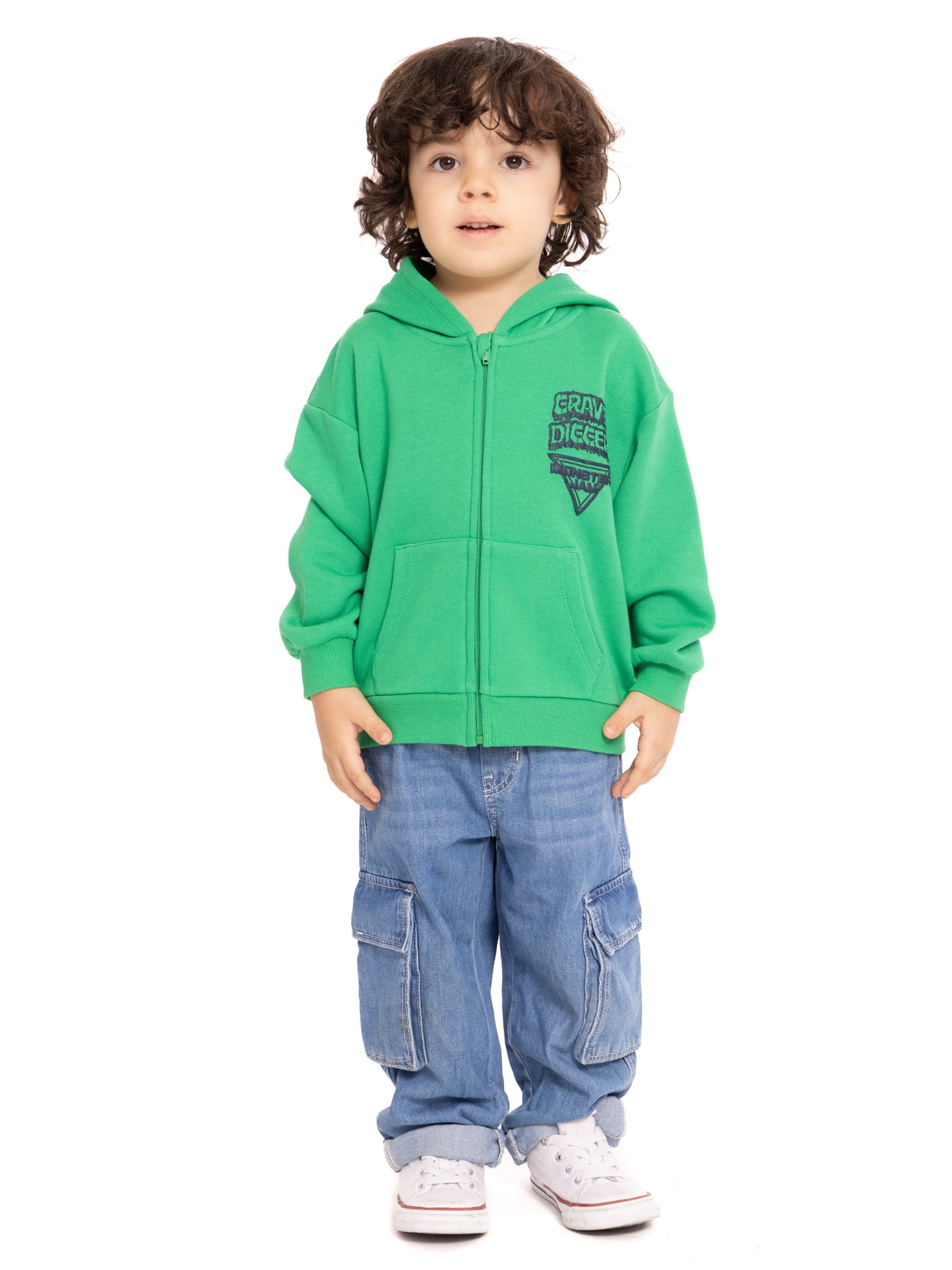 Monster Jam Toddler Boys' Full Zip Graphic Hoodie, Sizes 12M-5T